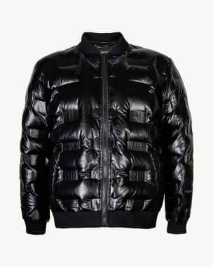 Black embossed jacket by Perverse Demand