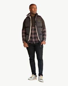 Black feather and down gilet by perverse demand