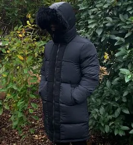 Luxury Black Knee Length Coat by Perverse Demand