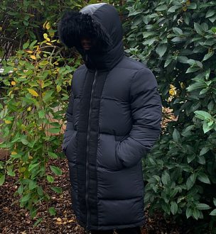 Luxury Black Knee Length Coat by Perverse Demand