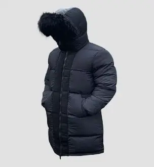 A long feather and down coat by Perverse Demand