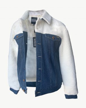 Blue and cream denim jacket