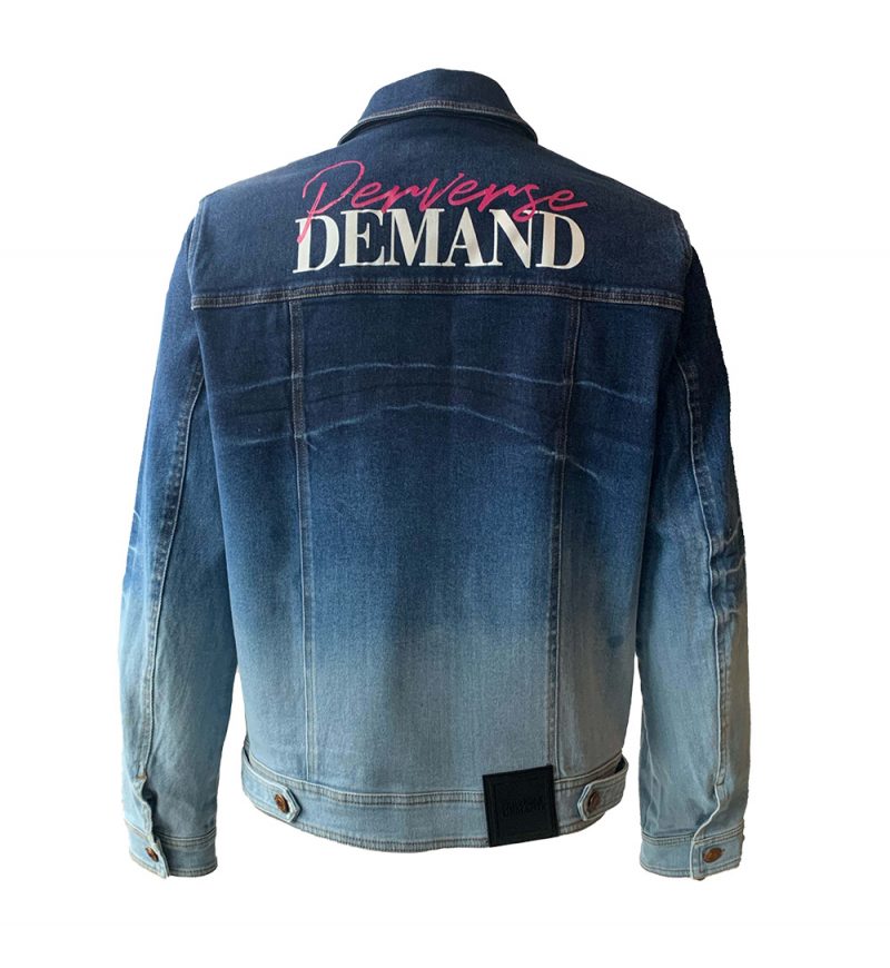 Printed Ombre Jean Jacket by Perverse Demand