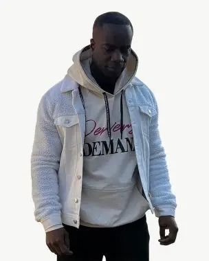 Cream denim jacket by Perverse Demand