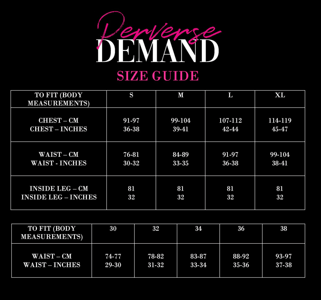Perverse Demand Size Guide